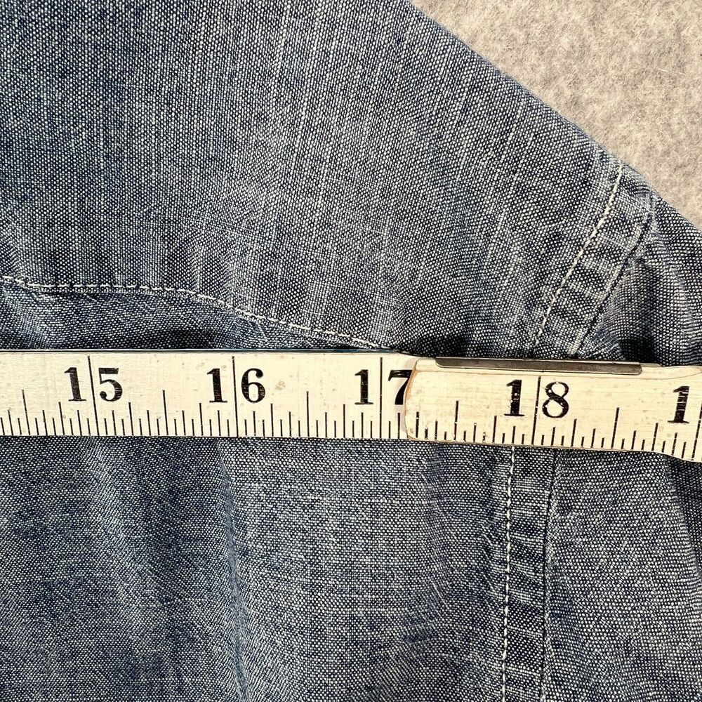 J Crew Shirt Mens XL Blue Chambray Slim Fit long Sleeve Button Up - Picture 13 of 15